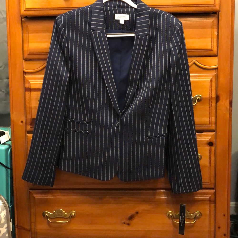 Blue and White Pinstrip Blazer